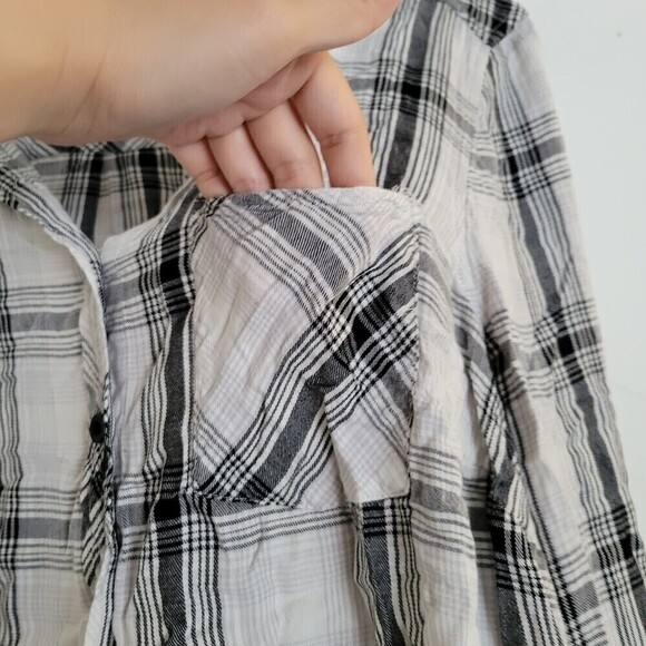 Torrid Relaxed Fit Brushed Rayon Button-Up Plaid Striped Long Sleeve Shirt Sz 00 - Picture 7 of 15